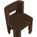  Meridian Zuno Brown Velvet Upholstered Dining Chair IMAGE 7