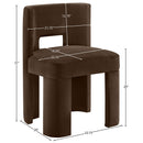  Meridian Zuno Brown Velvet Upholstered Dining Chair IMAGE 9