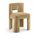  Meridian Zuno Camel Velvet Upholstered Dining Chair IMAGE 1