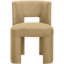  Meridian Zuno Camel Velvet Upholstered Dining Chair IMAGE 3