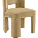  Meridian Zuno Camel Velvet Upholstered Dining Chair IMAGE 6