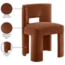  Meridian Zuno Cognac Velvet Upholstered Dining Chair IMAGE 10