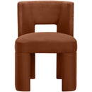  Meridian Zuno Cognac Velvet Upholstered Dining Chair IMAGE 3