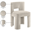  Meridian Zuno Cream Velvet Upholstered Dining Chair IMAGE 10