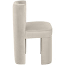  Meridian Zuno Cream Velvet Upholstered Dining Chair IMAGE 4
