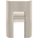  Meridian Zuno Cream Velvet Upholstered Dining Chair IMAGE 5