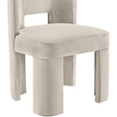  Meridian Zuno Cream Velvet Upholstered Dining Chair IMAGE 6