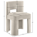  Meridian Zuno Cream Velvet Upholstered Dining Chair IMAGE 9