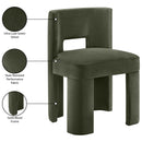  Meridian Zuno Green Velvet Upholstered Dining Chair IMAGE 10