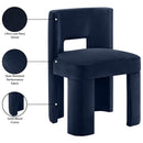  Meridian Zuno Navy Velvet Upholstered Dining Chair IMAGE 10