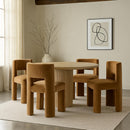  Meridian Zuno Saddle Velvet Upholstered Dining Chair IMAGE 2