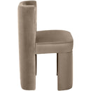 Meridian Zuno Taupe Velvet Upholstered Dining Chair IMAGE 3