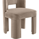  Meridian Zuno Taupe Velvet Upholstered Dining Chair IMAGE 5