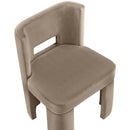  Meridian Zuno Taupe Velvet Upholstered Dining Chair IMAGE 6