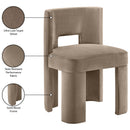  Meridian Zuno Taupe Velvet Upholstered Dining Chair IMAGE 9
