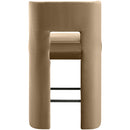  Meridian Zuno Beige Velvet Upholstered Counter Stool IMAGE 5