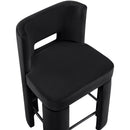  Meridian Zuno Black Velvet Upholstered Counter Stool IMAGE 7