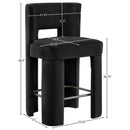  Meridian Zuno Black Velvet Upholstered Counter Stool IMAGE 9