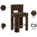  Meridian Zuno Brown Velvet Upholstered Counter Stool IMAGE 10