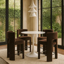  Meridian Zuno Brown Velvet Upholstered Counter Stool IMAGE 2