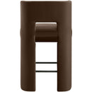  Meridian Zuno Brown Velvet Upholstered Counter Stool IMAGE 5