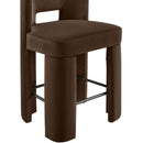  Meridian Zuno Brown Velvet Upholstered Counter Stool IMAGE 6