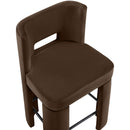  Meridian Zuno Brown Velvet Upholstered Counter Stool IMAGE 7
