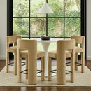  Meridian Zuno Camel Velvet Upholstered Counter Stool IMAGE 2