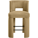  Meridian Zuno Camel Velvet Upholstered Counter Stool IMAGE 3