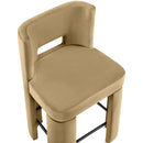 Meridian Zuno Camel Velvet Upholstered Counter Stool IMAGE 7
