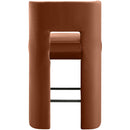 Meridian Zuno Cognac Velvet Upholstered Counter Stool IMAGE 5