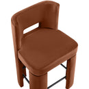 Meridian Zuno Cognac Velvet Upholstered Counter Stool IMAGE 7