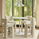  Meridian Zuno Cream Velvet Upholstered Counter Stool IMAGE 2