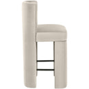  Meridian Zuno Cream Velvet Upholstered Counter Stool IMAGE 4