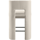  Meridian Zuno Cream Velvet Upholstered Counter Stool IMAGE 5