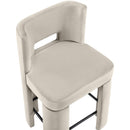  Meridian Zuno Cream Velvet Upholstered Counter Stool IMAGE 7
