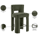  Meridian Zuno Green Velvet Upholstered Counter Stool IMAGE 10