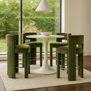  Meridian Zuno Green Velvet Upholstered Counter Stool IMAGE 2