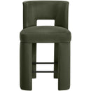  Meridian Zuno Green Velvet Upholstered Counter Stool IMAGE 3