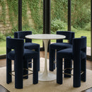  Meridian Zuno Navy Velvet Upholstered Counter Stool IMAGE 2