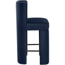  Meridian Zuno Navy Velvet Upholstered Counter Stool IMAGE 4