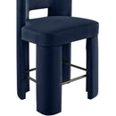 Meridian Zuno Navy Velvet Upholstered Counter Stool IMAGE 6