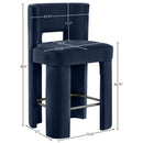  Meridian Zuno Navy Velvet Upholstered Counter Stool IMAGE 9