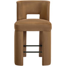  Meridian Zuno Saddle Velvet Upholstered Counter Stool IMAGE 3