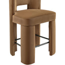  Meridian Zuno Saddle Velvet Upholstered Counter Stool IMAGE 6