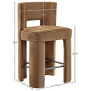  Meridian Zuno Saddle Velvet Upholstered Counter Stool IMAGE 9