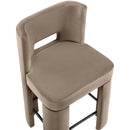  Meridian Zuno Taupe Velvet Upholstered Counter Stool IMAGE 6
