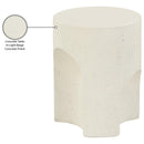  Meridian Olira Cream Concrete And Fiberglass Indoor / Outdoor End Table IMAGE 10
