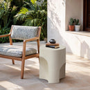  Meridian Olira Cream Concrete And Fiberglass Indoor / Outdoor End Table IMAGE 3