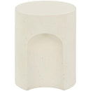  Meridian Olira Cream Concrete And Fiberglass Indoor / Outdoor End Table IMAGE 4